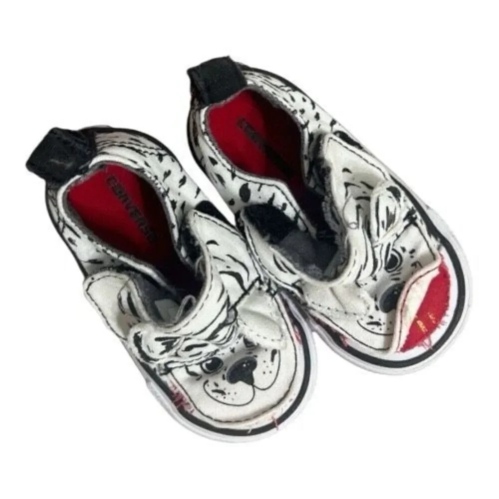 Converse Infant White Black Tiger Sneakers Size 4 Low-Top Toddler Casual Shoes